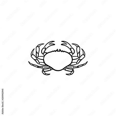 Crab Hand Drawn Outline Doodle Icon Vector Sketch Illustration Of