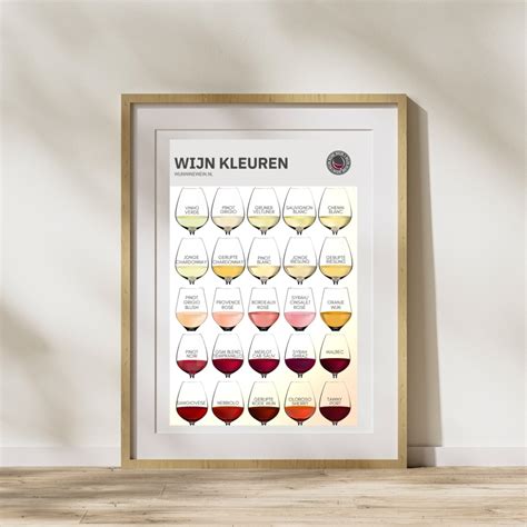 Poster Wijn Kleuren Kaart Wijn Wine Wein