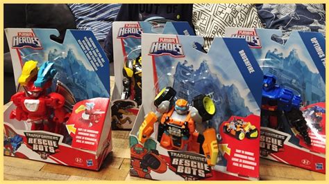 Новые Трансформеры боты спасатели Брашфая Оптимус Прайм Бамблби Хитвейв ...