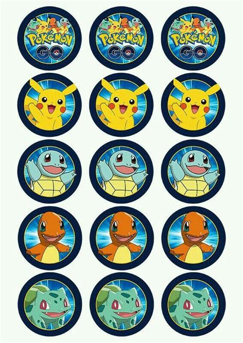 Pokemon Printable Cupcake Toppers