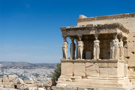 Caryatides Erechtheion Temple Acropolis In Athens Greece Parnassus