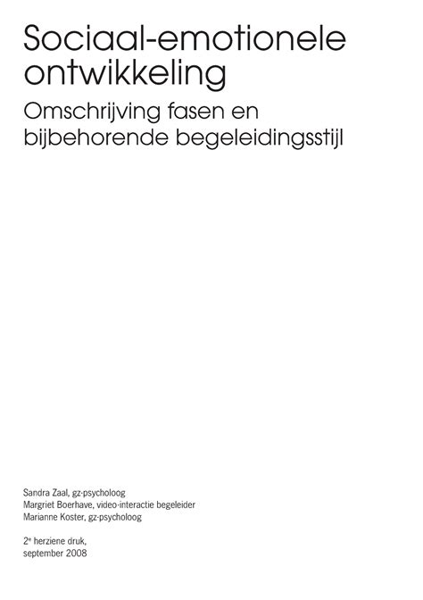 Info Sociaal Emotionele Ontwikkeling Dosen Sociaal Emotionele Ontwikkeling Omschrijvingen