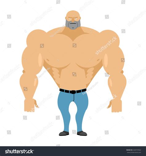 Strong Man Naked Torso Blue Jeans Stock Illustration Shutterstock