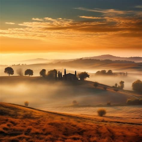 Premium AI Image | Captivating Sunrise Val d'Orcia Tuscany Italy ...