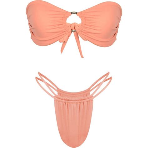Artemis Bandeau Bikini Peach Cinnamon Swimwear