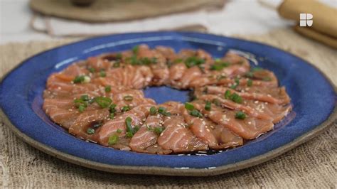 Carpaccio de salmão Peixes e frutos do mar Receitas