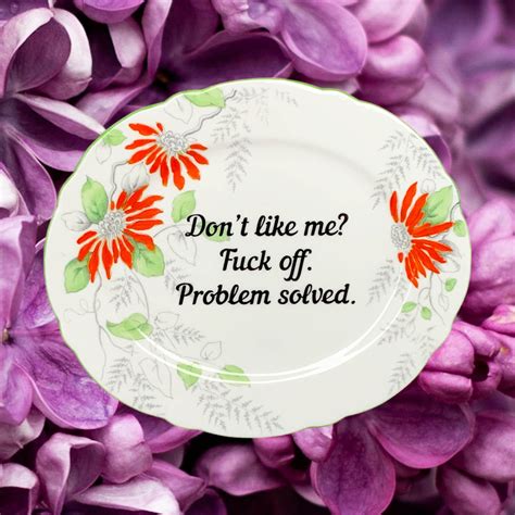 Dont Like Me Fuck Off Problem Solved Funny Rude Offensive Wall