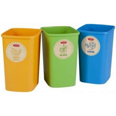 CURVER ECO Friendly 3 x 25 l Set košů na tříděný odpad modrá zelená