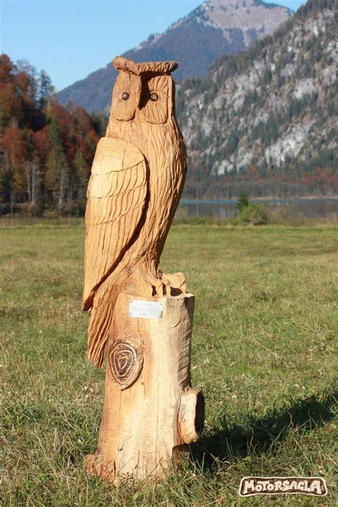 Eule Material Fichte motorsäge holz carving owl chainsaw