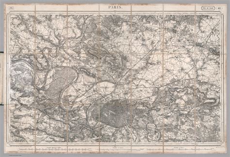 paris  carte de france etat major  levee par les officiers