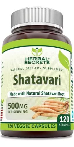 Shatavari Organico 500mg Con 120 Capsulas Herbal Secrets Envío gratis