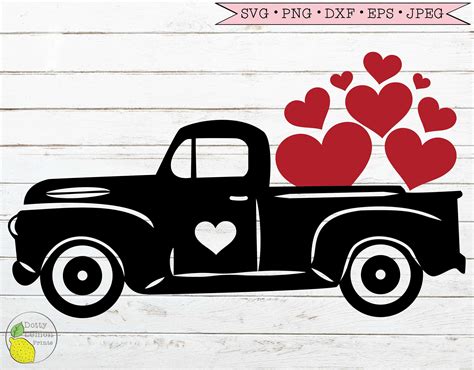 Valentine Svg Truck Heart Valentines Day Svg Farmhouse Svg Country Svg