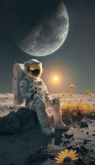 Premium Ai Image Astronaut On The Moon Wallpapers