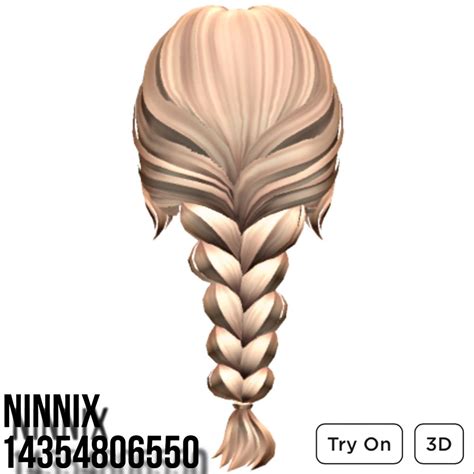 Soft Messy Braid In Blonde Blonde Hair Roblox Black Hair Roblox Blonde Braids