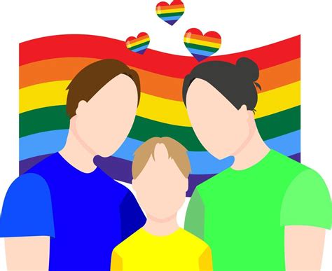 familia gay en el fondo de la bandera lgbt ilustración vectorial plana Vector en Vecteezy