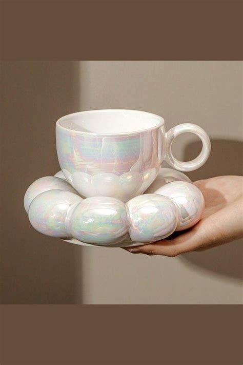 cute Pearl White Coffee Mug 🤍 в 2024 г | Посуда, Чайный набор, Декор в ...