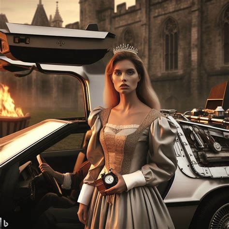 Martine Mcfly Time Traveling Delorean In Medieval By Catnadian On