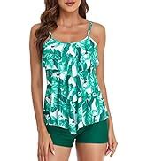 Flyily Damen Streifen Tankini Sets Bikini Mesh Bademode Badeanzug Bademode Amazon De Fashion