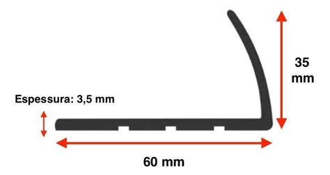 Cantoneira Borracha Proteção Degrau Escada 60x35x3 5 5 Mts