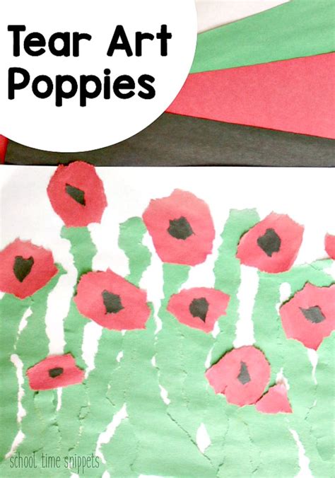 tear paper art veterans day craft school time snippets
