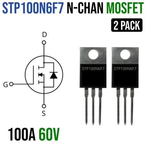 MOSFET 60V 100A N Channel TO220 2 Pack Micro Robotics