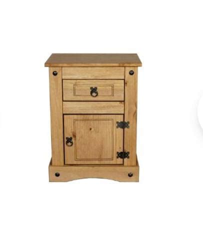 Mesa De Luz Cajon Y Puerta Linea Mexicana Curva Tok Tok Muebles Y