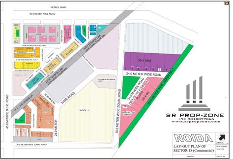 Layout Plan Of Noida Sector 18 Commercial HD Map Greater Noida