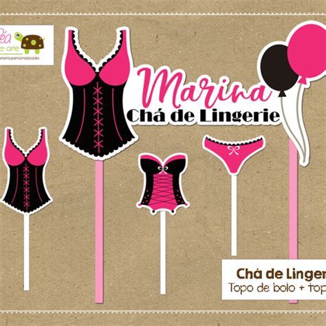 Topo de Bolo Chá de Lingerie Elo7 Produtos Especiais