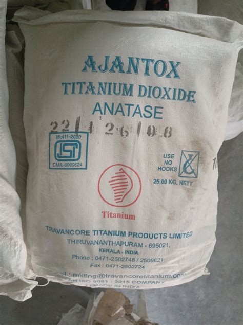 Titanium Dioxide Anatase 25 Kg Grade Standard Technical Grade At