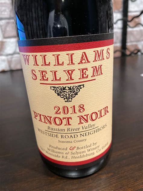 Williams Selyem Pinot Noir Westside Road Neighbors Usa