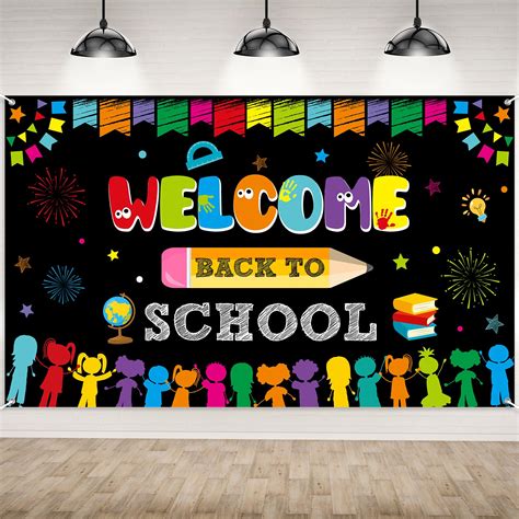 Buy Welcome Back to School Backdrop Banner Decorations, Large Fabric