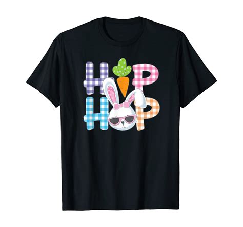 Easter Shirt For Girls Plaid Hip Hop Easter Bunny Check T T Shirt