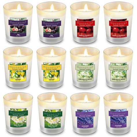 Housecret Pack Of Strong Scented Candles Gift Set With Fragrances