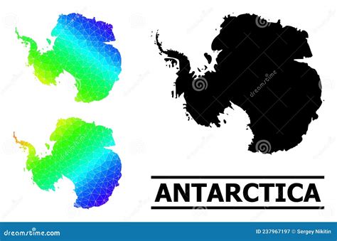 Polygonal Spectral Colored Map Of Antarctica With Diagonal Gradient