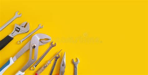 Set of Tools Workshop Handyman on a Colored Background Equipment Repair ...