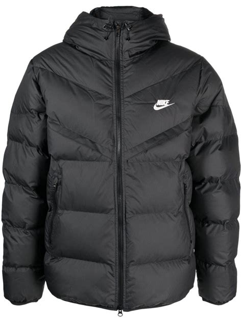 Nike Logo-embroidered Padded Jacket - Black | Editorialist