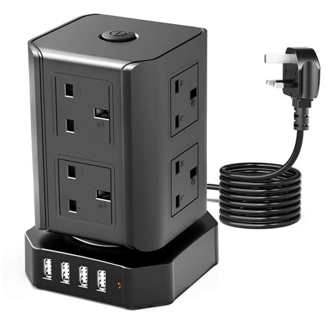 Buy Tower Extension Lead Tower Plug Extension With 8 Way Outlets 4 USB