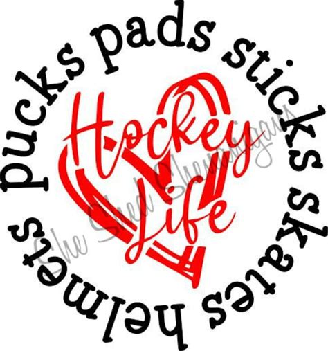 Round Hockey Love Hockey Life Heart Svg Dxf Pdf Jpeg For Etsy