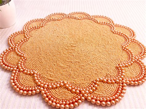 Handmade Beaded Placemat Living Room Table Decoration Beaded Etsy