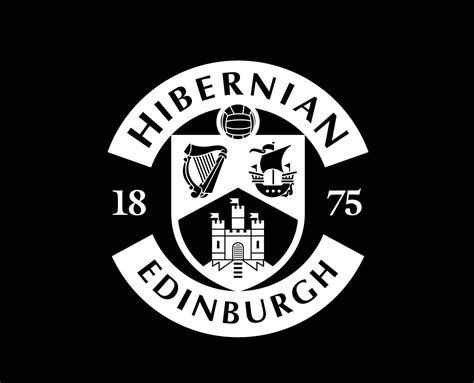 Hibernian Fc Club Logo Symbol White Scotland League Football Abstract