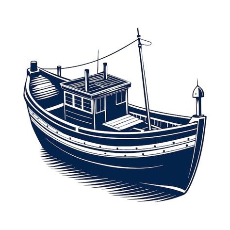 Premium Vector Silhouette Of Wooden Fishing Boat