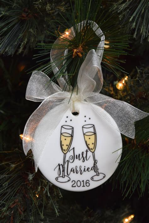 Just Married Christmas Ornament Our First Christmas Etsy