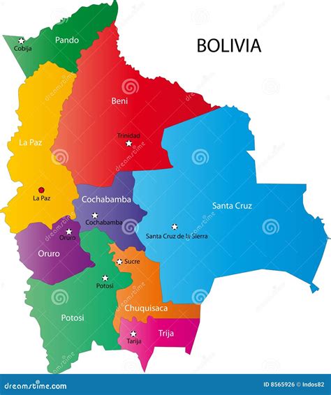 Map Of Bolivia Royalty Free Stock Image - Image: 8565926