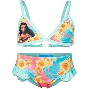 Vaiana Disney Costume Pezzi Bikini Con Volant Full Print Mare Piscina