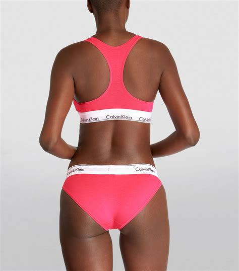 Calvin Klein Pink Logo Bikini Briefs Harrods UK