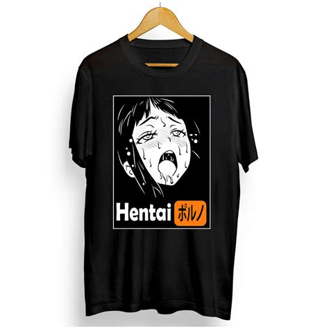 Ecchi Senpai Anime Mens Hentai Lewd Ahegao Waifu Harajuku Shirt Shopee Malaysia