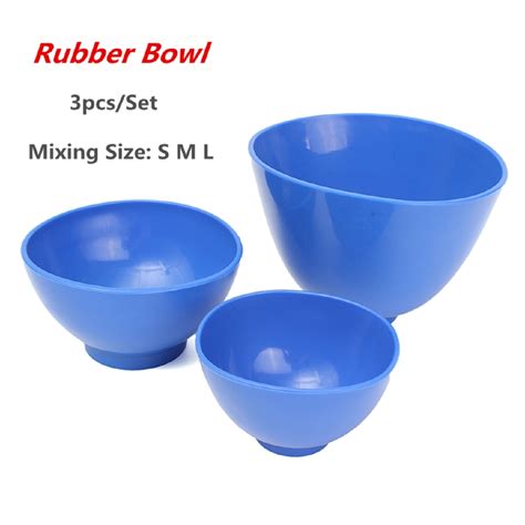 3pc Dental Rubber Mixing Bowl Flexible Lab Silicon Bowl For Oral