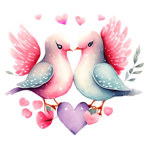 Love Birds Valentines Digital Graphic · Creative Fabrica