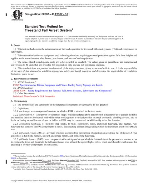 Astm F Standard Test Method For Treestand Fall Arrest System