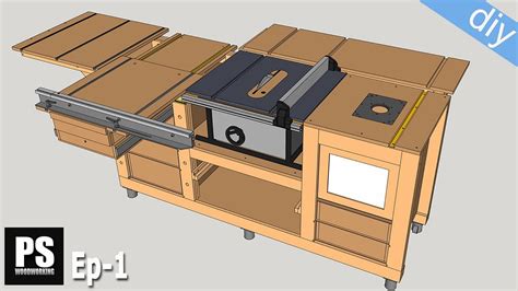 Diy Mobile Workbench With Table Saw Router Table Ep Youtube